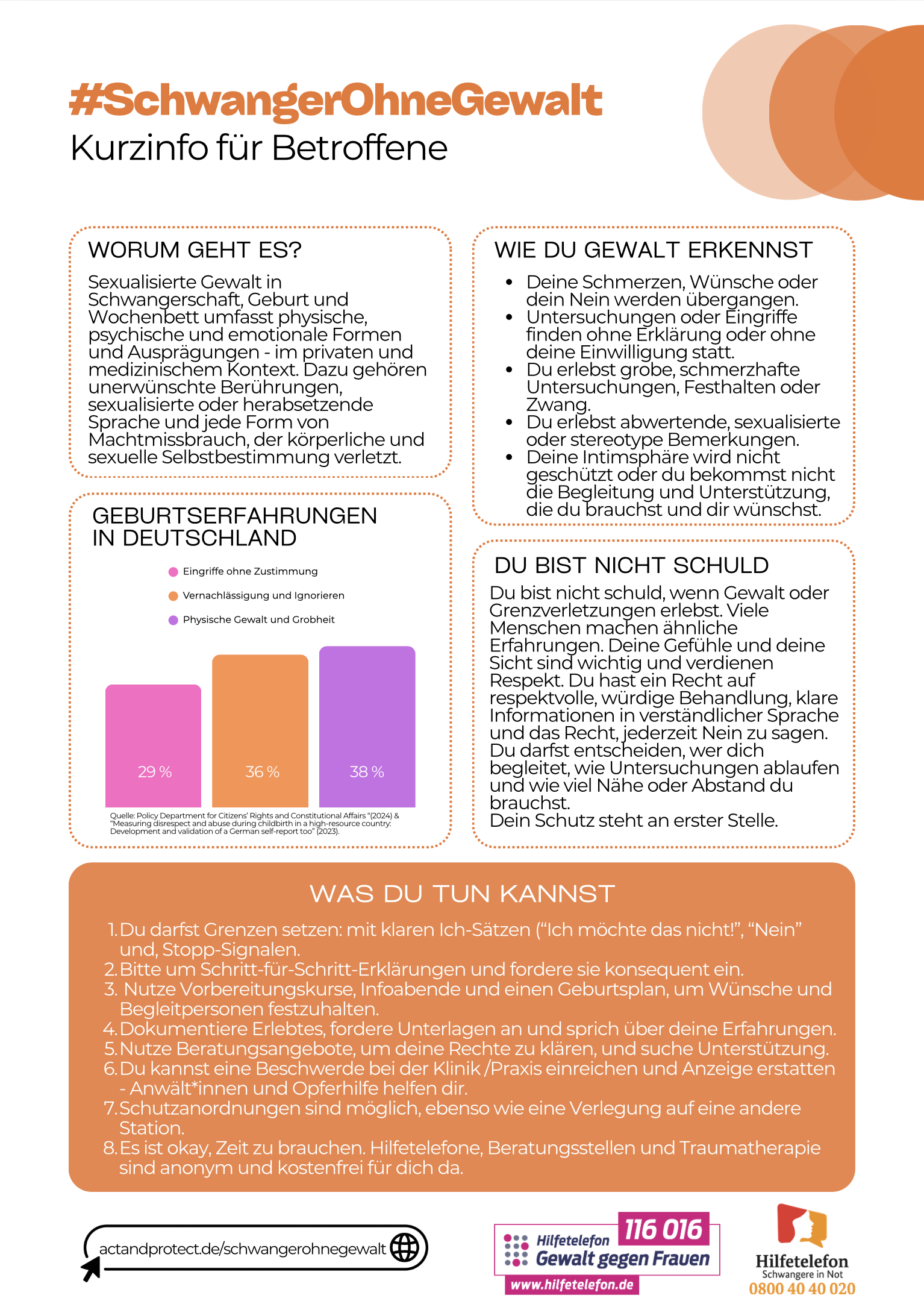 Flyer #SchwangerOhneGewalt Betroffene